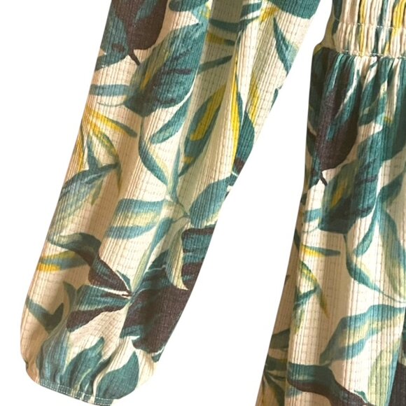 TORRID Tropical Leaf Print Smocked Peplum Blouse - Size Large - Picture 3 of 7